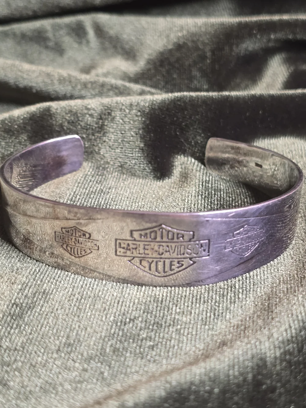 Harley-Davidson Sterling Silver Logo Cuff Bracelet - 925